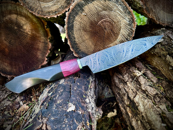 Mosaic Damascus Chef Knife