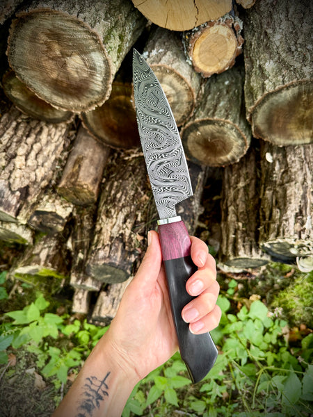 Mosaic Damascus Chef Knife